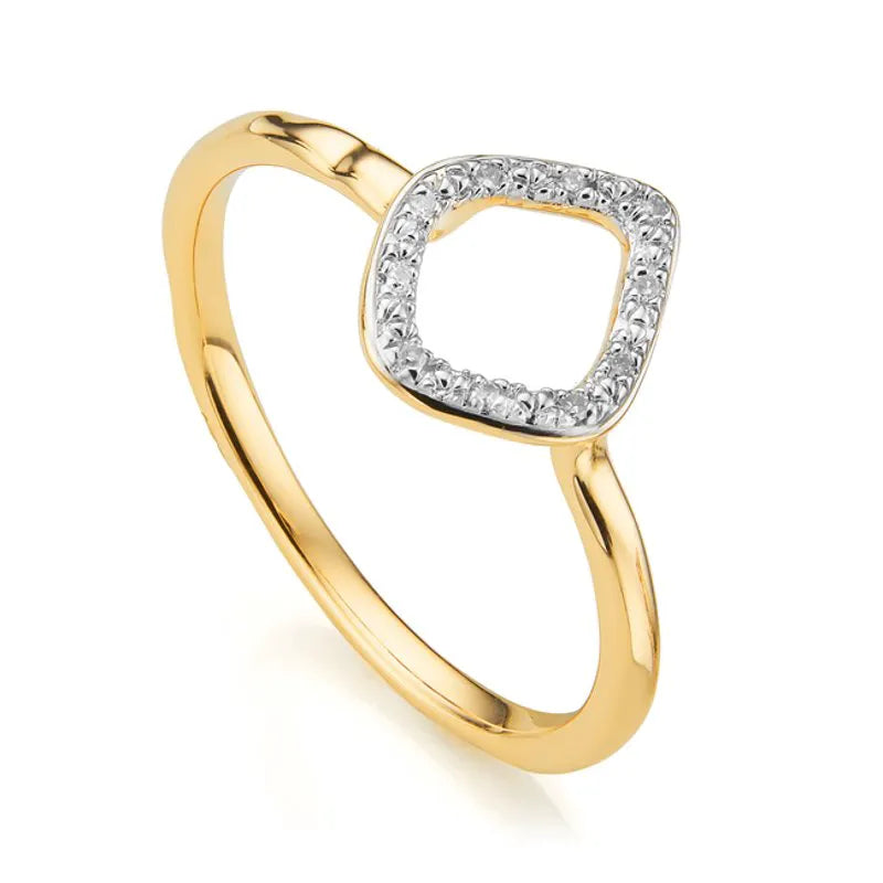 Gold Vermeil Riva Mini Kite Diamond Ring - Diamond