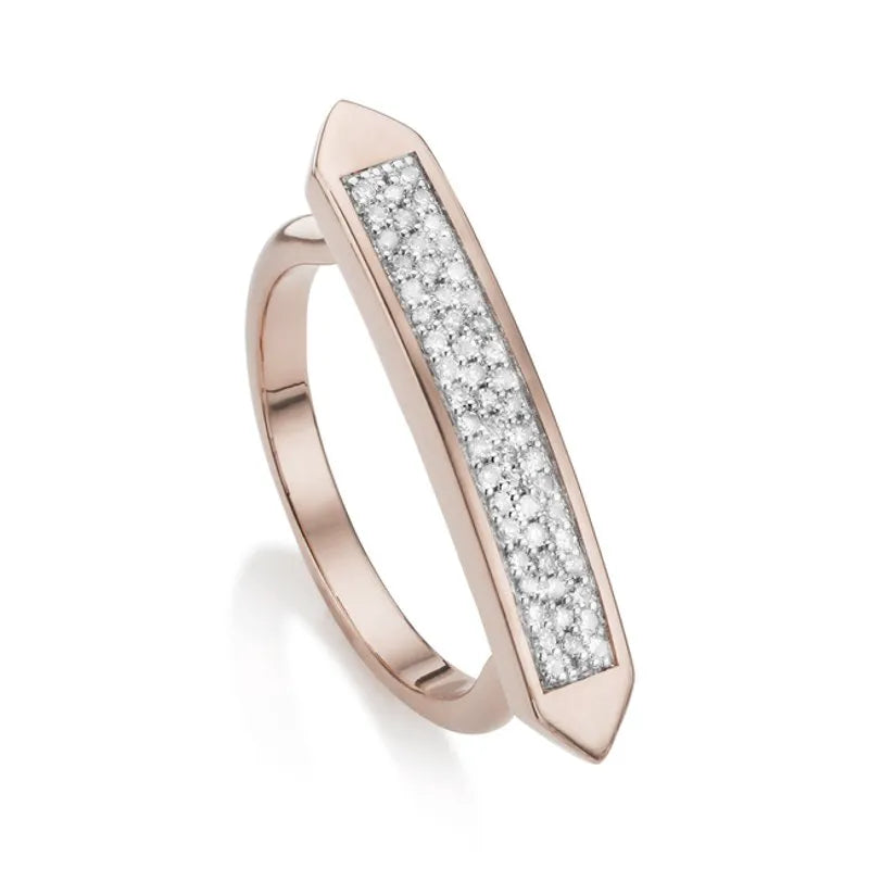 Rose Gold Vermeil Baja Skinny Ring - Diamond