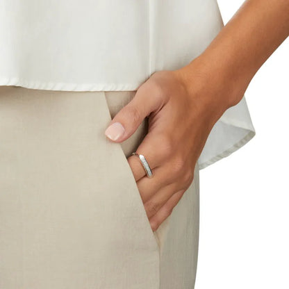 Sterling Silver Baja Skinny Ring - Diamond