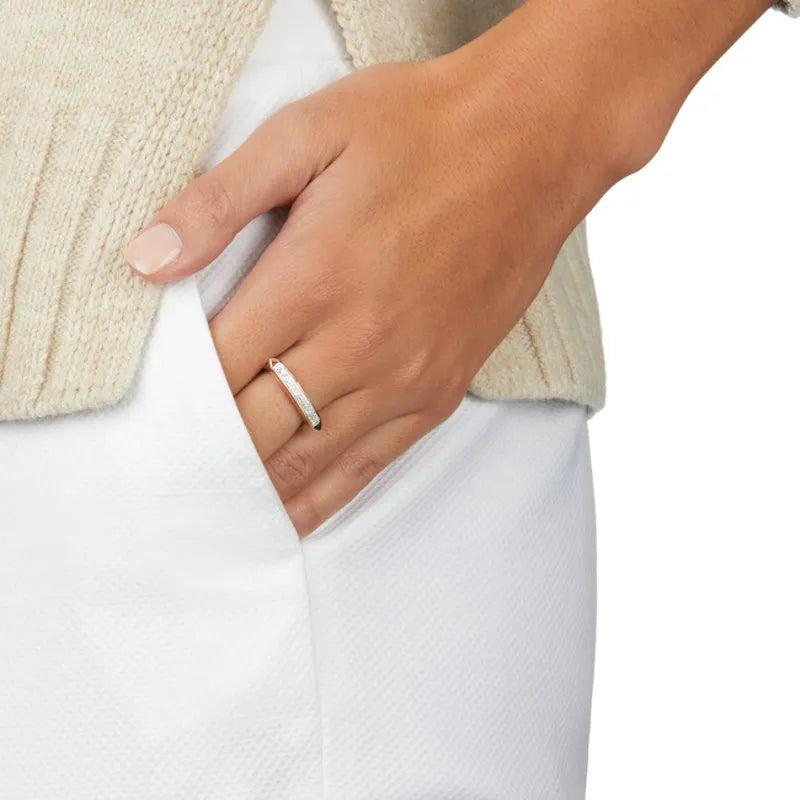 Rose Gold Vermeil Baja Skinny Ring - Diamond