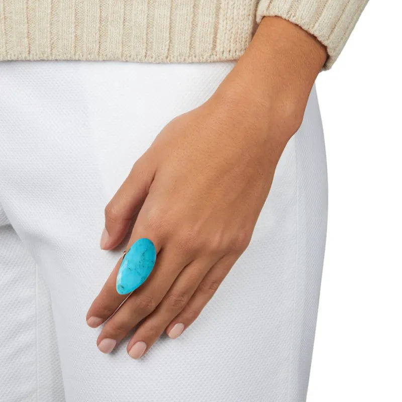 Rose Gold Vermeil Nura Cocktail Ring - Turquoise