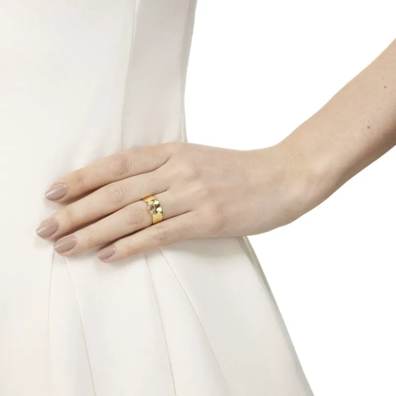 Gold Vermeil MV Siren™ Wide Band - White Topaz