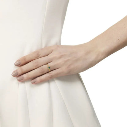 Gold Vermeil MV Siren™ Gemstone Small Ring - Green Onyx