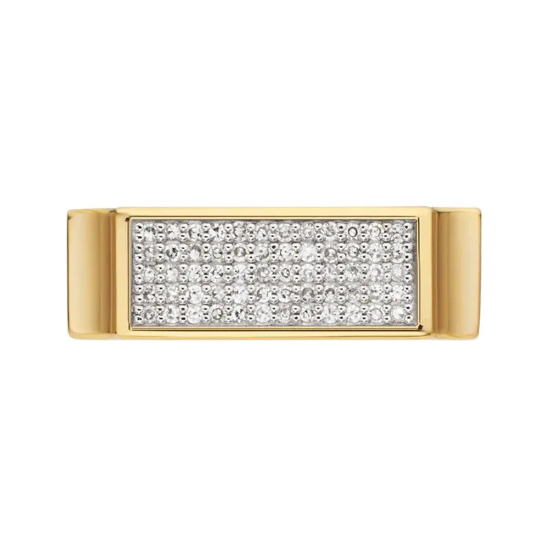 Gold Vermeil Signature Wide Diamond Ring - Diamond
