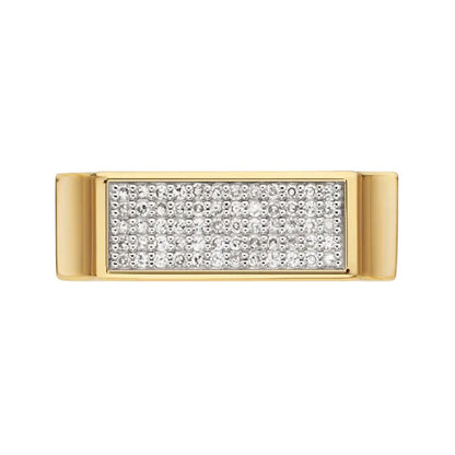 Gold Vermeil Signature Wide Diamond Ring - Diamond
