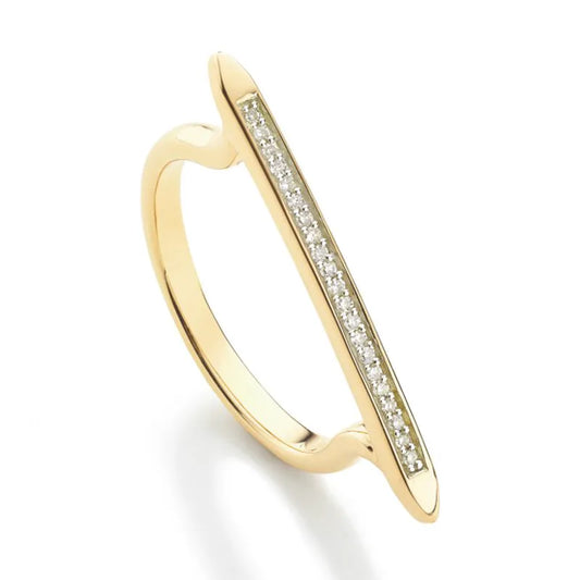 Gold Vermeil Skinny Stacking Ring - Diamond