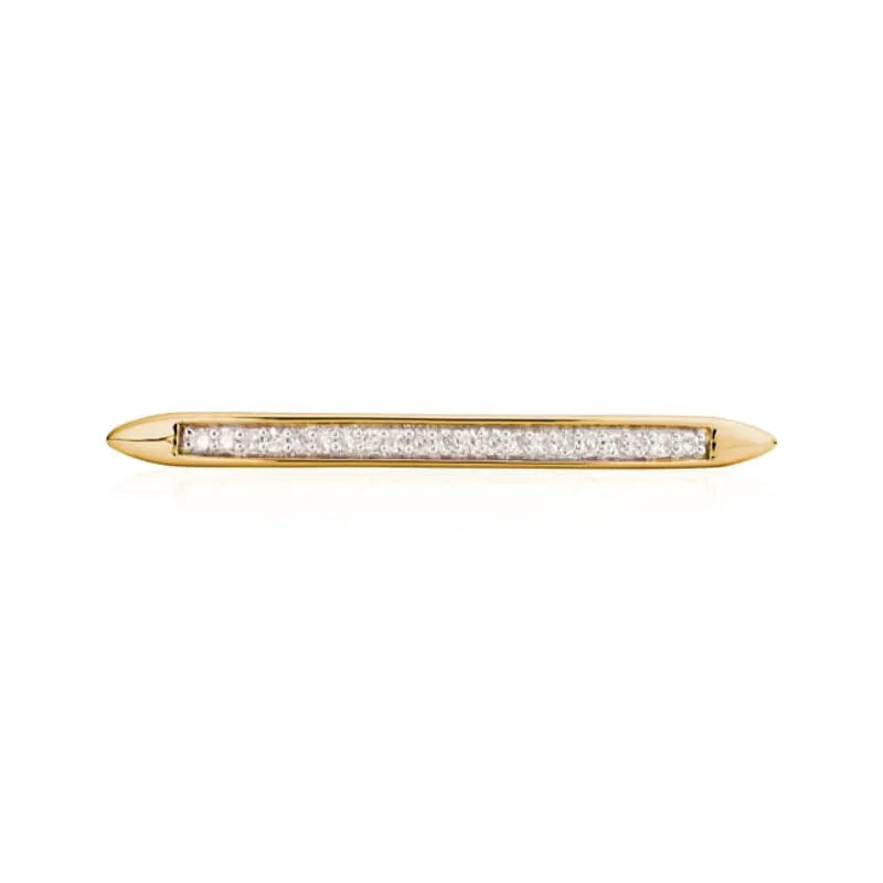 Gold Vermeil Skinny Stacking Ring - Diamond