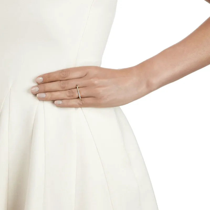Gold Vermeil Skinny Stacking Ring - Diamond