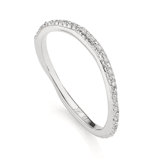 Sterling Silver Riva Wave Eternity Diamond Ring - Diamond