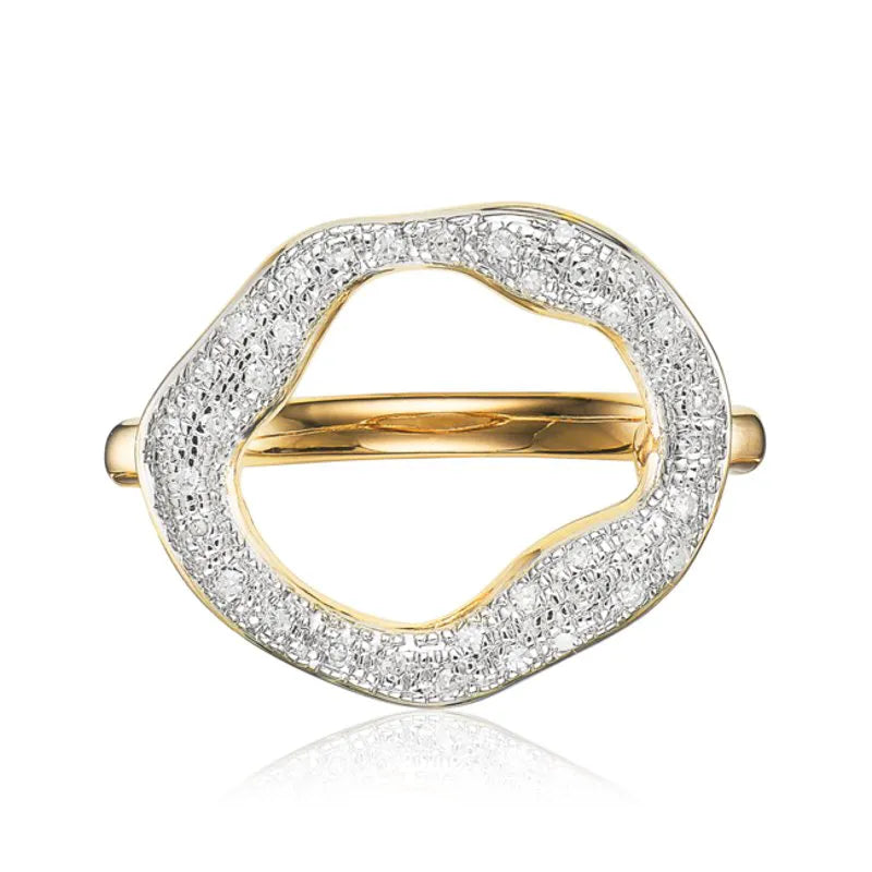 Gold Vermeil Riva Diamond Circle Ring - Diamond